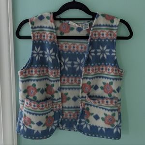 SOLD fleece patterned vest